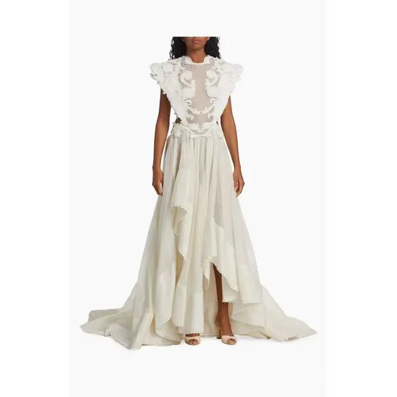 Zimmermann Tama Asymmetric Sequin-Embroidered Gown Size 3 / US 10 - Picture 2 of 15